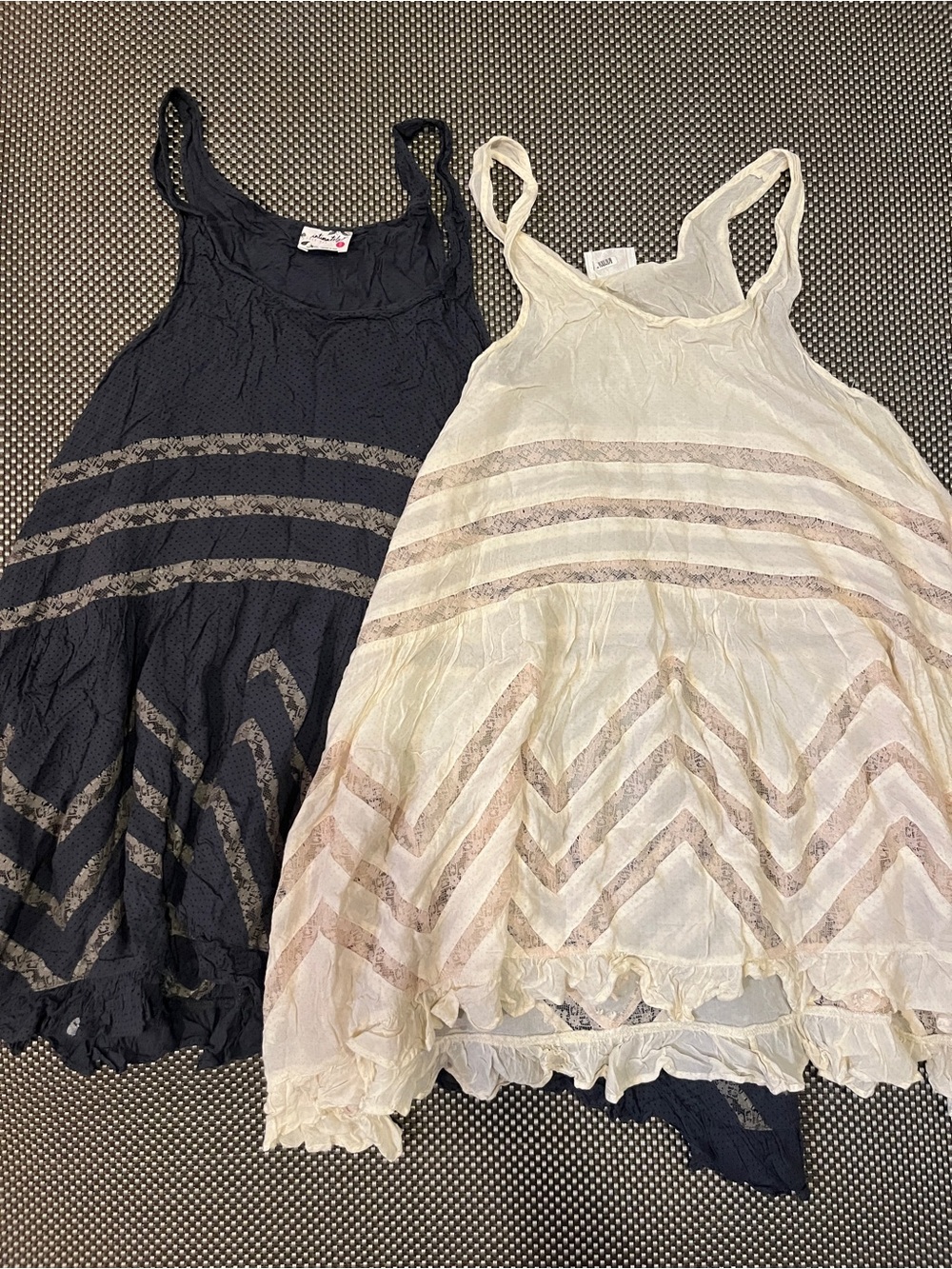 Free People Voile & Lace Trapeze Slip Dress Bundle deep blue + Ivory, small